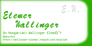 elemer wallinger business card